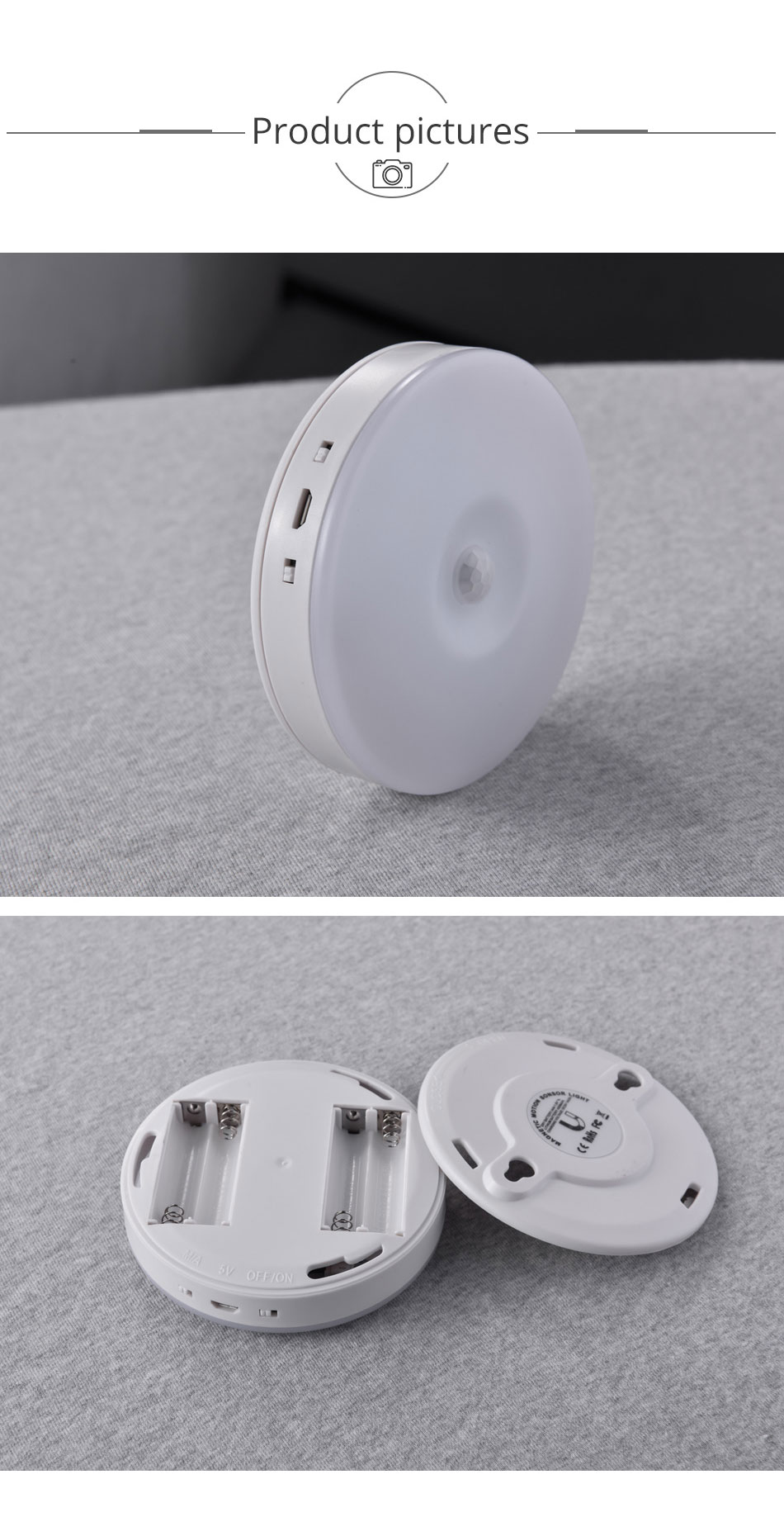 Wireless LED Battery Powered Kitchen Cabinet Motion sensor Night Light