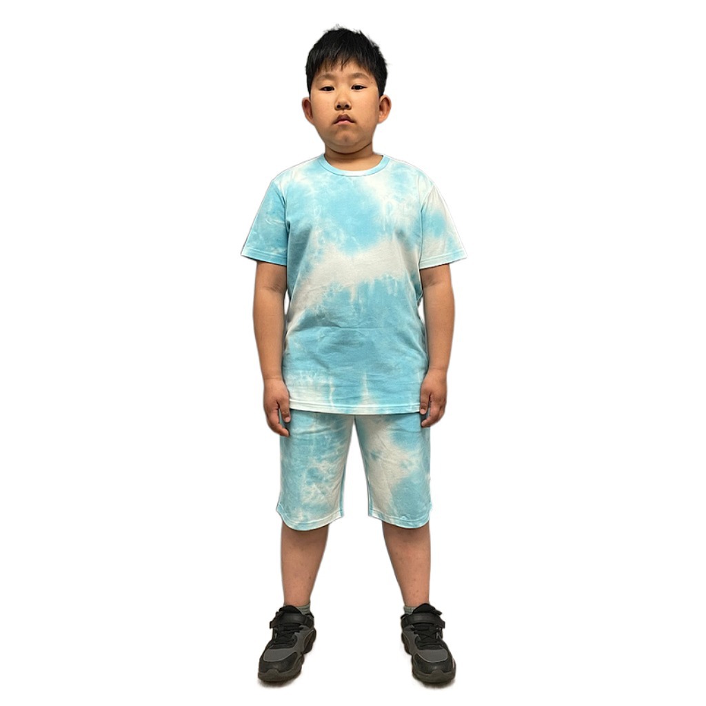 Customize 100% Cotton Boys Clothing Set for Summer Soft Hand Feel Tie Dyed Pattern Type