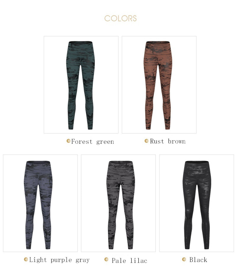 Ink Dye Patterned Yoga Leggings Pro Skin High Stretch Breathable Gym Pants