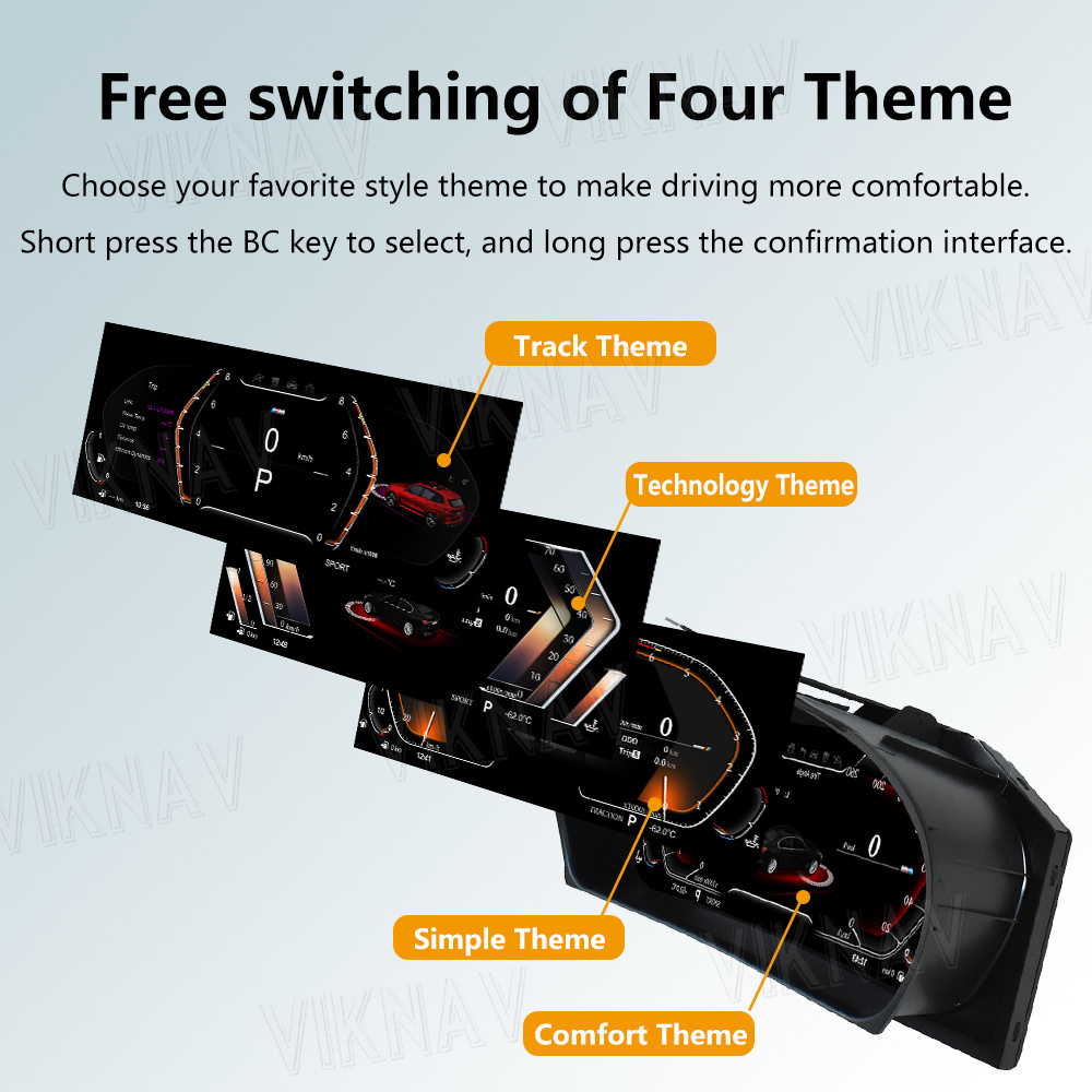 Viknav For BMW X5 E70 (2007-2013) 12.3 inch Digital Dashboard Car Panel Vehicle Accessories Smart Display Cluster HD LCD
