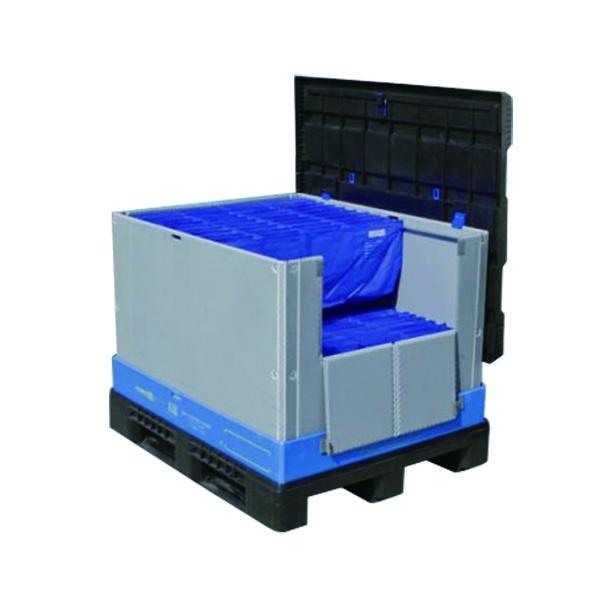 Solid Heavy Duty Plastic Pallet Sleeve Pack Box With Lid Single Faced Design Structure