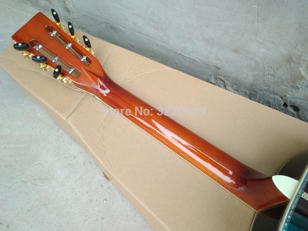 Top quality 39" 000 style acoustic guitar,Solid spruce top,Abalone inlays and Ebony fingerboard acoustic gu