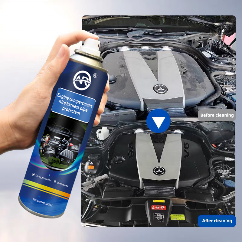 Engine Compartment Line Cleaning and Protection Solution for Automotive Vehicles