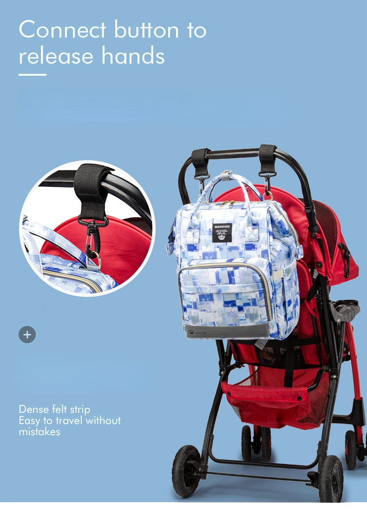 Factory Hot Sell Mommy Outdoor Travel Baby Diaper Bags Large Capacity with Kids Stroller Strap Backpack for Mom Mochila