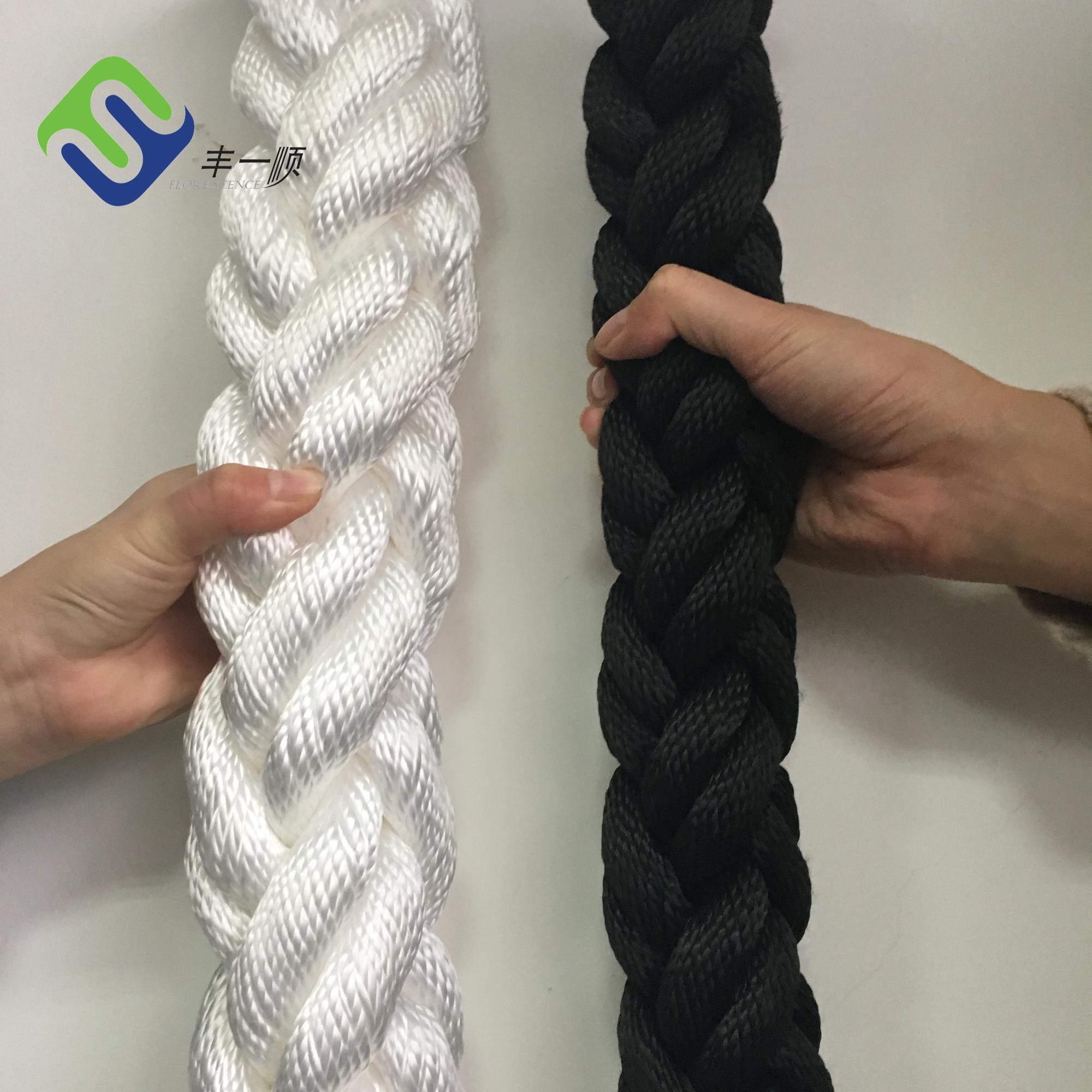 32mm 8 Strand Polyester Rope Ship White Marine Mooring Lines