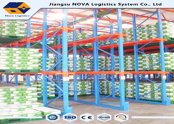 Steel Q235 Drive In Storage Warehouse Racking Shelves Logistics Center / Food Companies