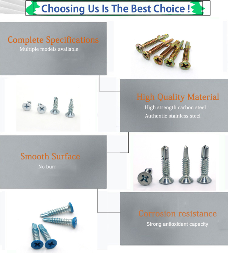 Self Drilling Screw with Phillips Head Metric Measurement and Stainless Steel Material