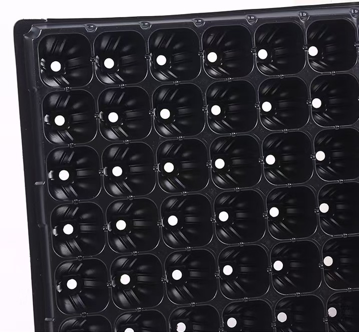 72 Cells 120G Thickness Nursery Plug Trays Black Plastic Pvc for Agriculture