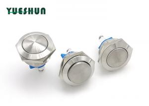 China Doorbell 19mm Momentary Push Button Switch Normally Open Silver Alloy Terminal on sale