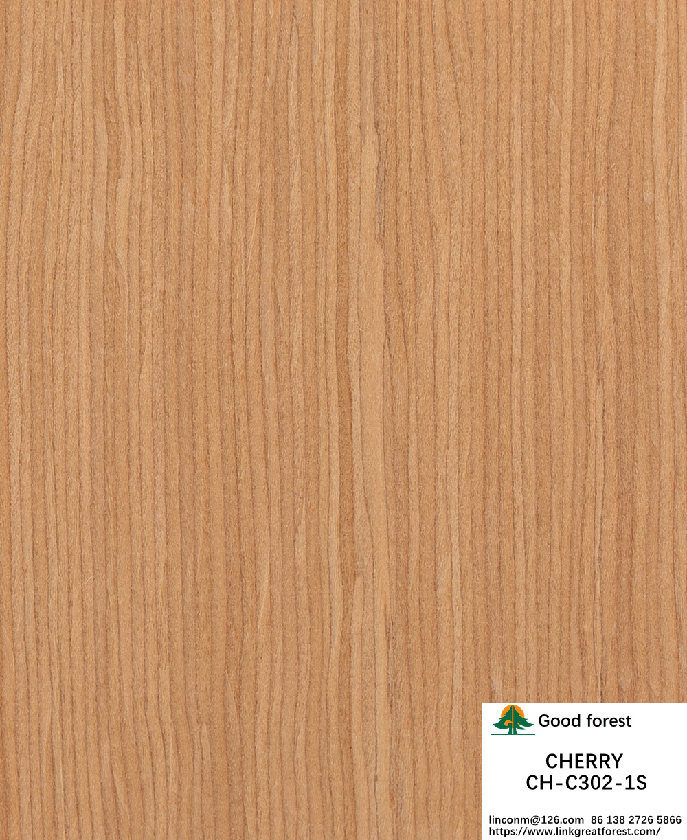 Cherry Wood Veneer Fancy Panels Straight Grain 0.18-0.6mm Thickness Customized For Hotel Decoration