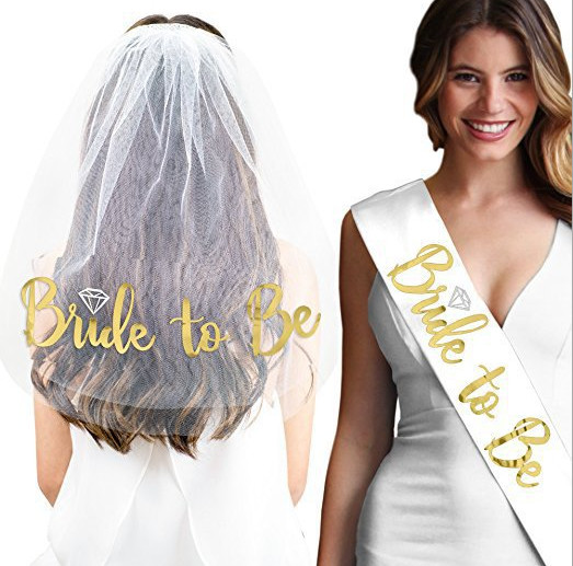 European and American singles party white veil, headband party supplies, bride's headdress, angel headdress,