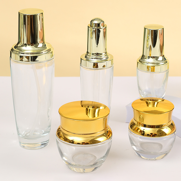 Base Material Glass Matte Frosted Perfume Clear Glass Bamboo Lid Bottles for Skincare Packing