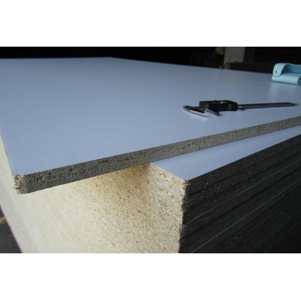 Poplar Core Melamine Coated Particle Board / WBP Glue Laminated Particle Panels