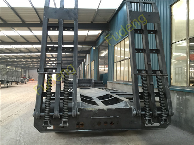 2 axles lowboy low bed truck semi trailer 30 ton 40 ton with spring ladder