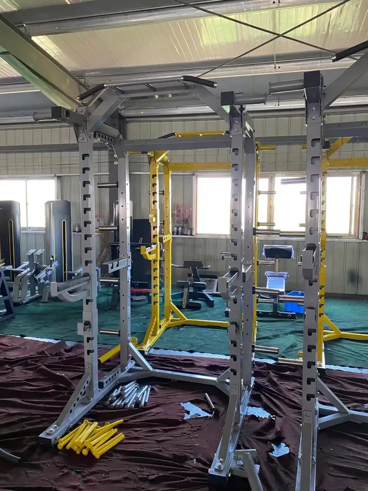 Multi-Functional Home Gym Equipment Folding Pull-Up Bar Pulley Cable Smith Machine Squat Rack-Power Plate Rack