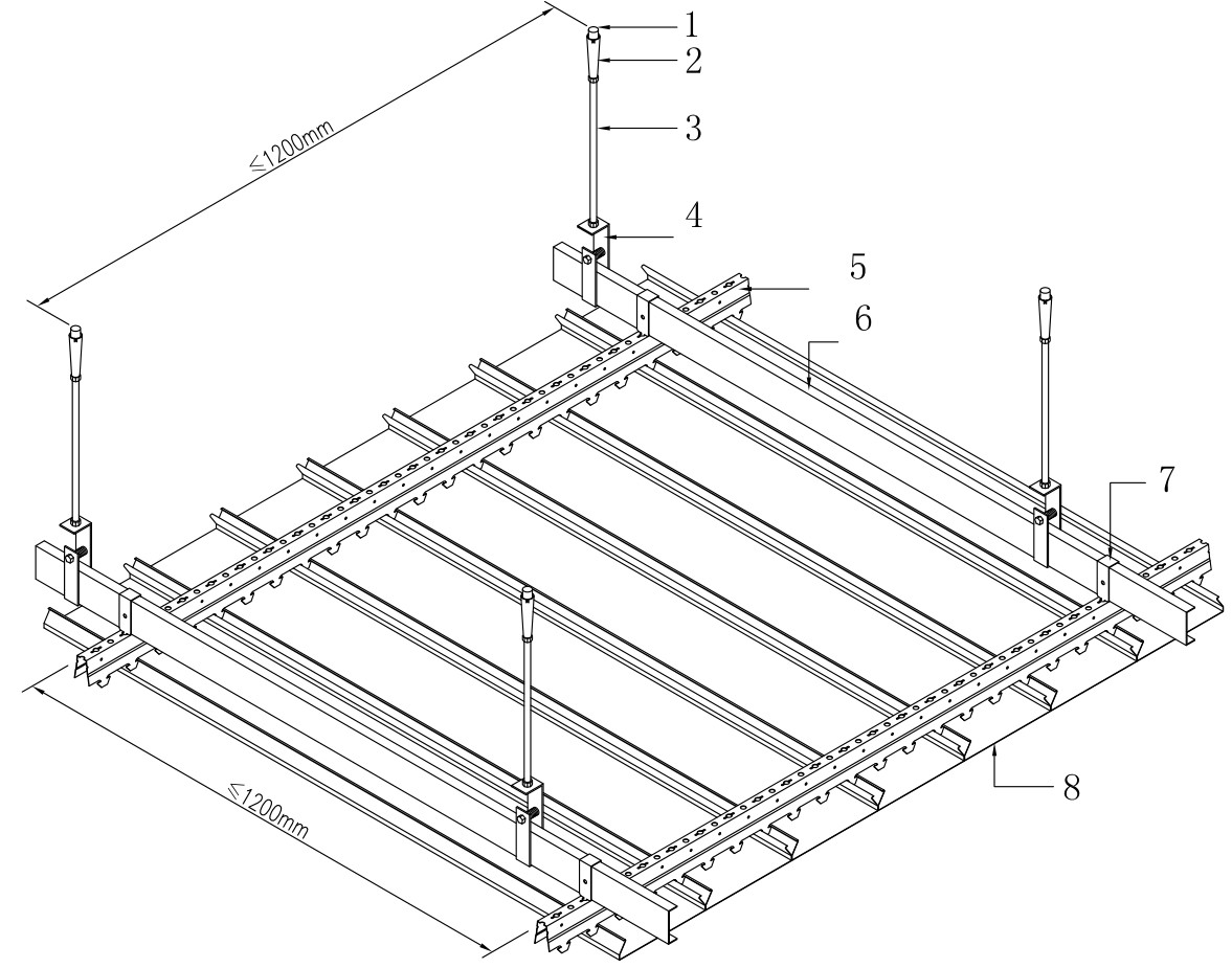 Fireproof S Strip Aluminum Metal Ceiling 600mm Width For Shopping Mall