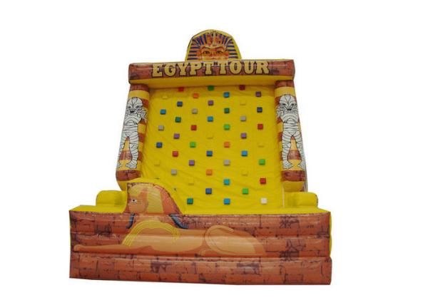 Egyptian Pharaoh Rock Climbing Bounce House , Yellow Inflatable Climbing