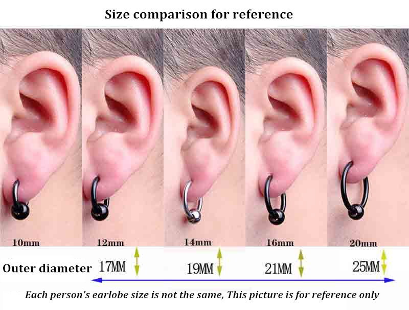 Hoop Earrings Stainless Steel Punk Men Earrings Ball Pendant Circle Ring Earring Piercing Jewelry Earrings Christmas Gif
