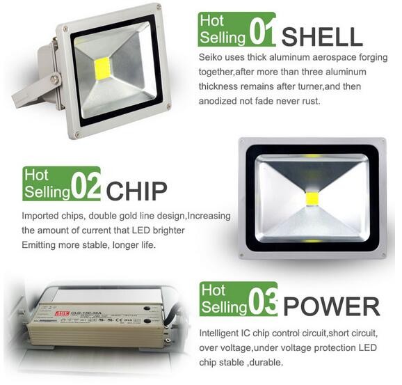 60watt 80w 100w led flood light super bright lights led landscape lamps with 3 years warranty