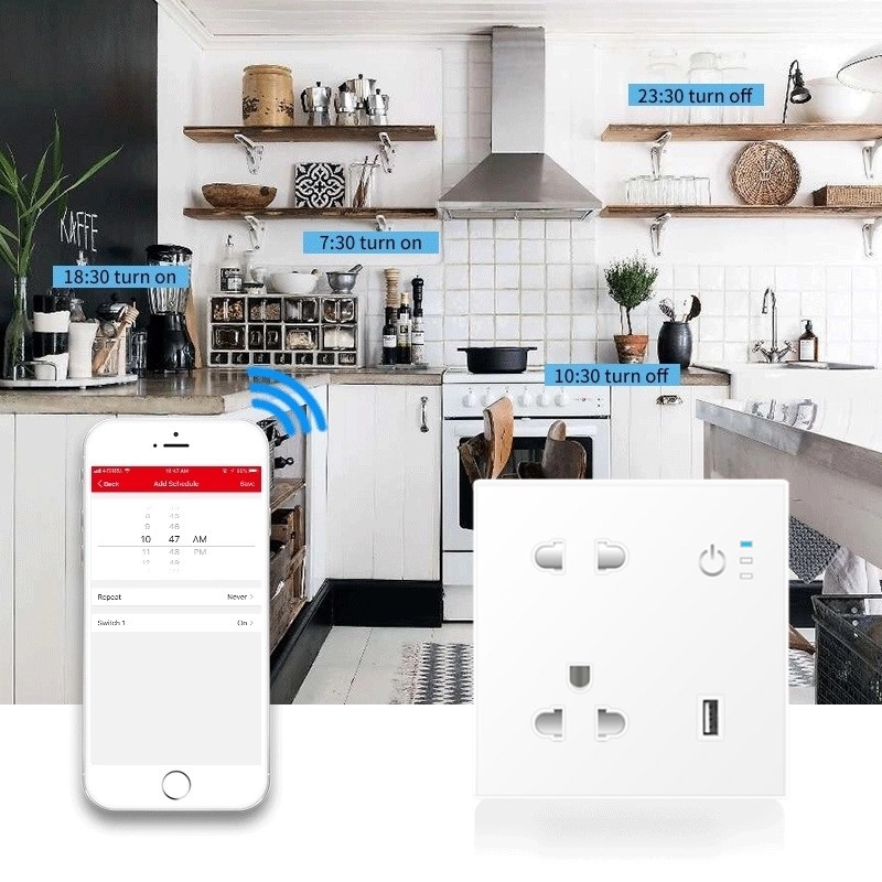 Smart Home Products Support Speaker Connection Usb Interface Smart Wifi Power Electric Plug And Socket