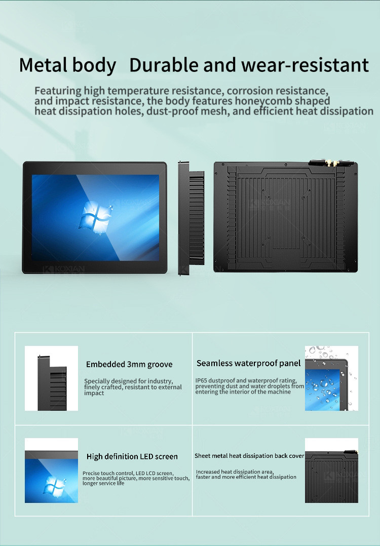 Embedded 15.6 Inch Industrial LCD Display Capacitive Touch Screen With HDMI VGA OEM ODM
