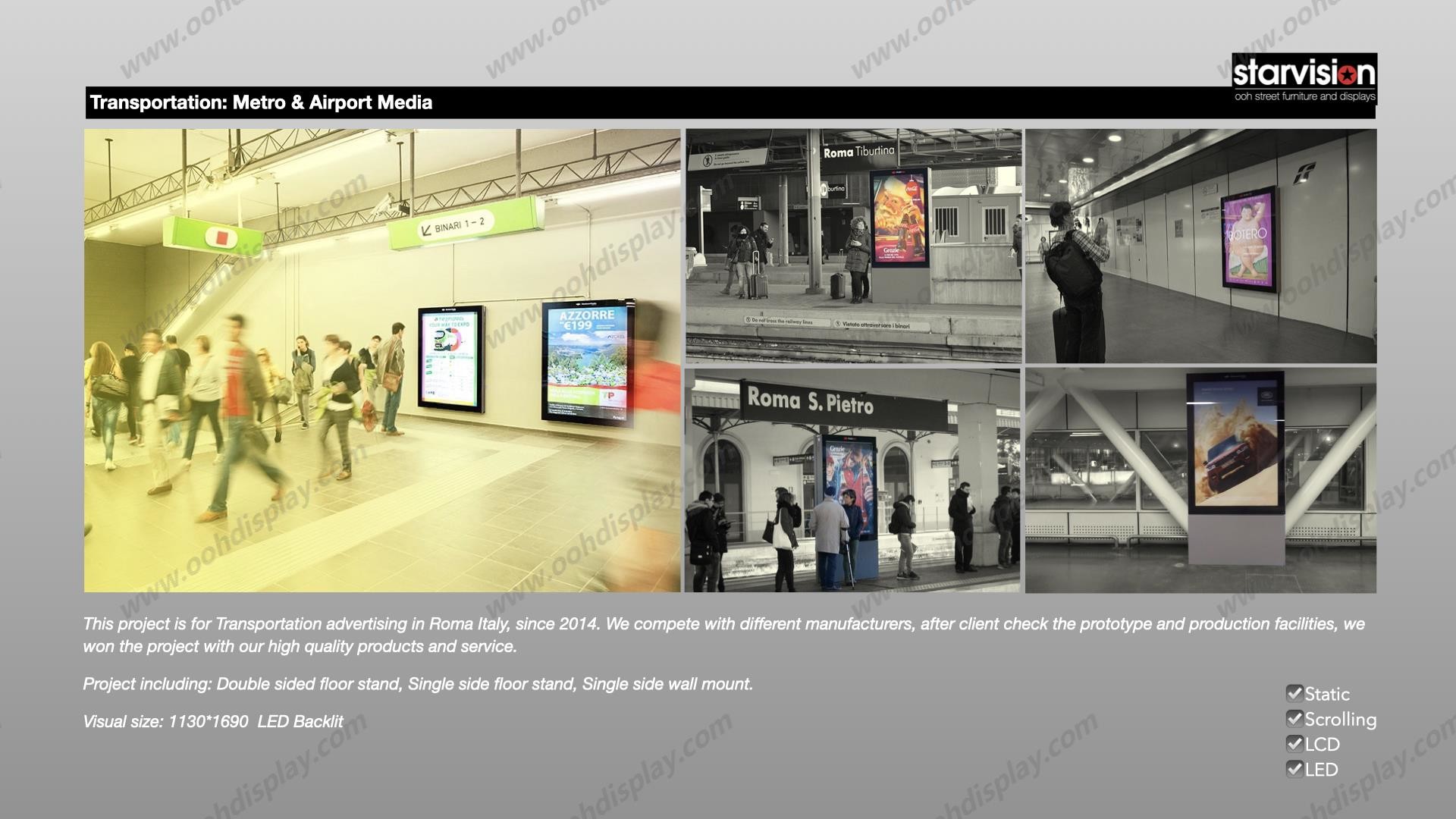 Aluminum Alloy IP55 Scrolling Poster Display Mupi Light Box Floor Standing