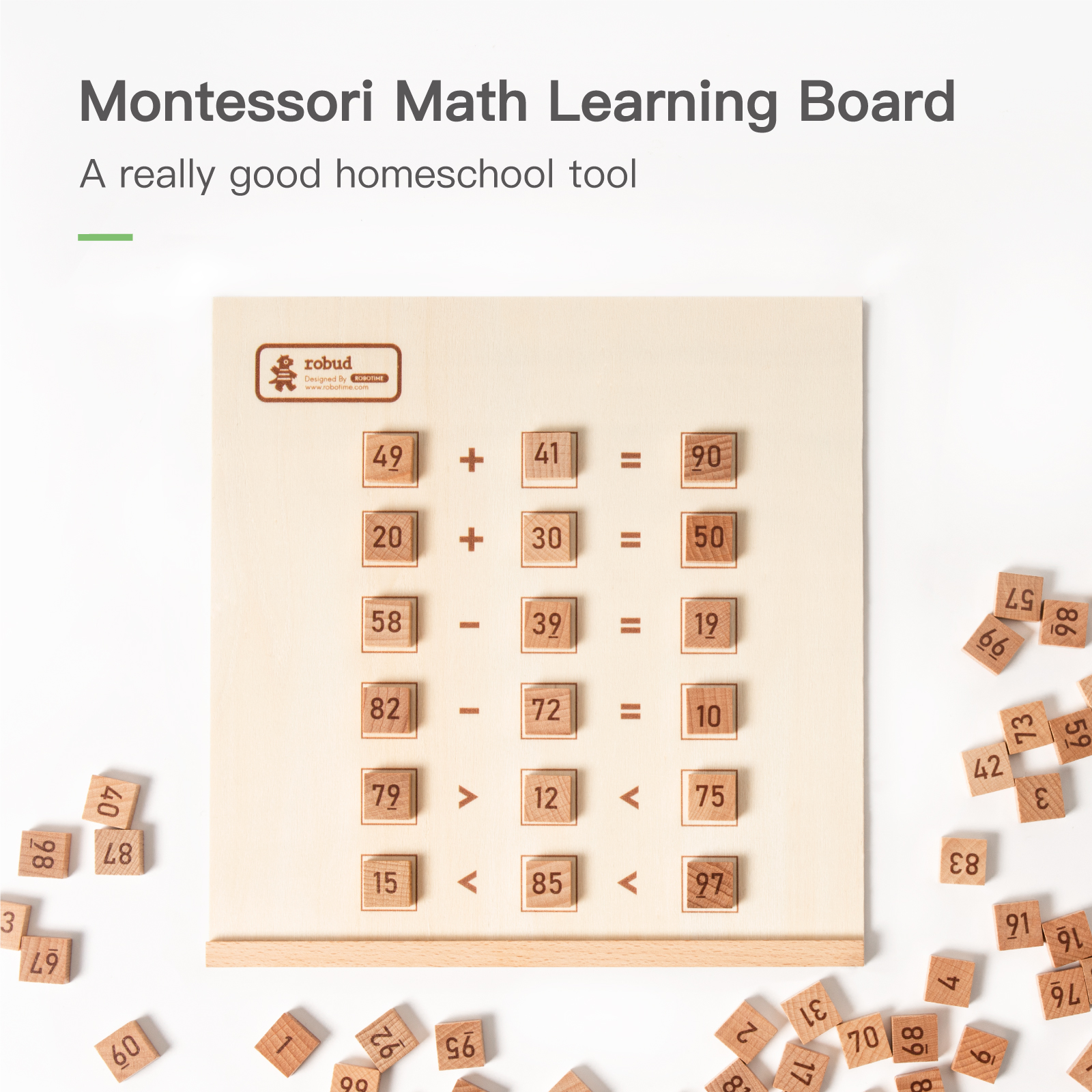 Montessori Educational Wooden Math Toy For Preschool Counting Number