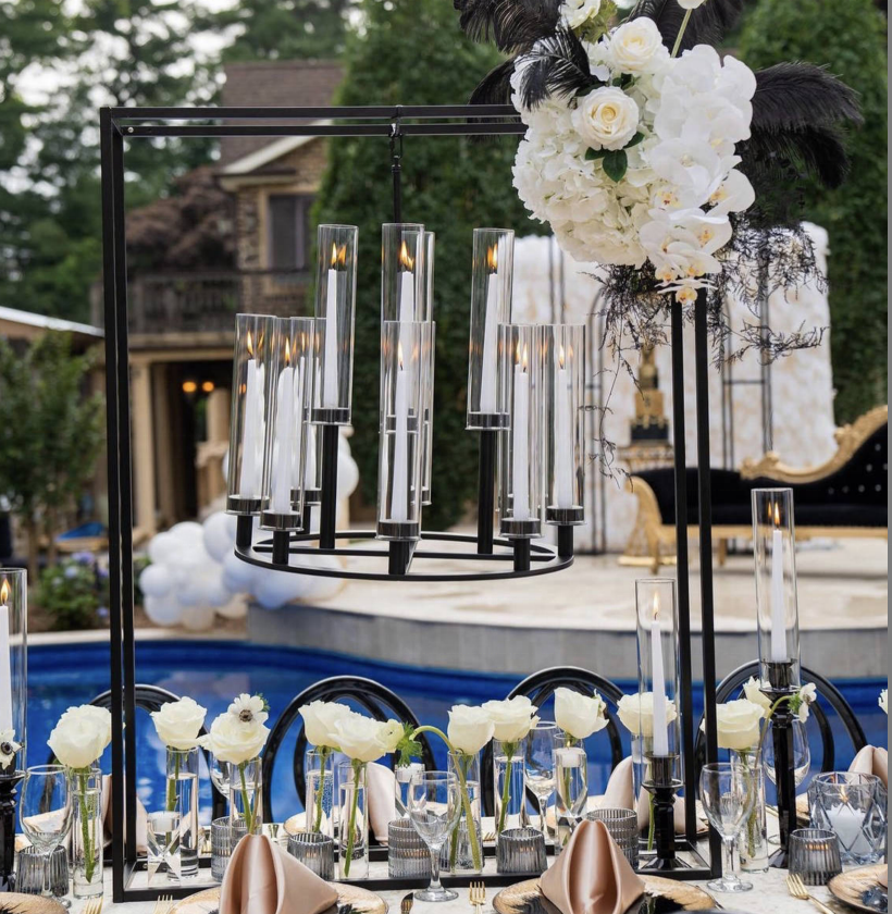 ZT-101W Luxury Wedding Party 9 Arms Candlestick Holders For Wedding Supplies