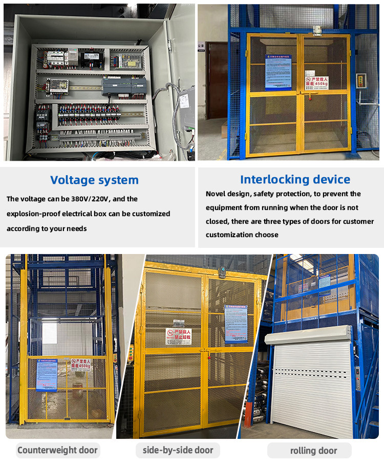5T Electric Small Goods Elevator Guide Rail Warehouse Freight Elevator