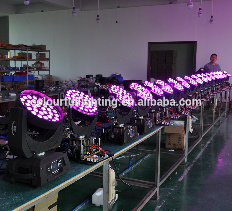 CE RoHs Free Shipping High quality 36X18W RGBWA+UV 6 in 1 Professional Moving Head Wash Fixture with Zoom