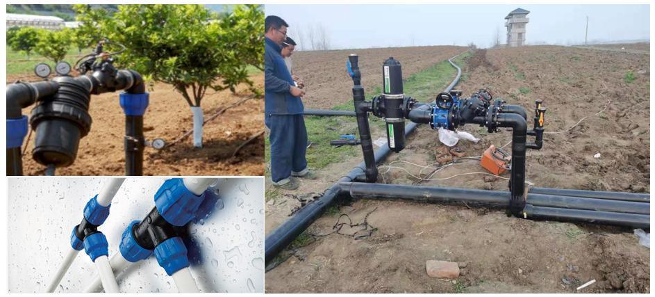 OEM Blue Turkey PP Threaded Elbow Tee Compression Fittings for Irrigation