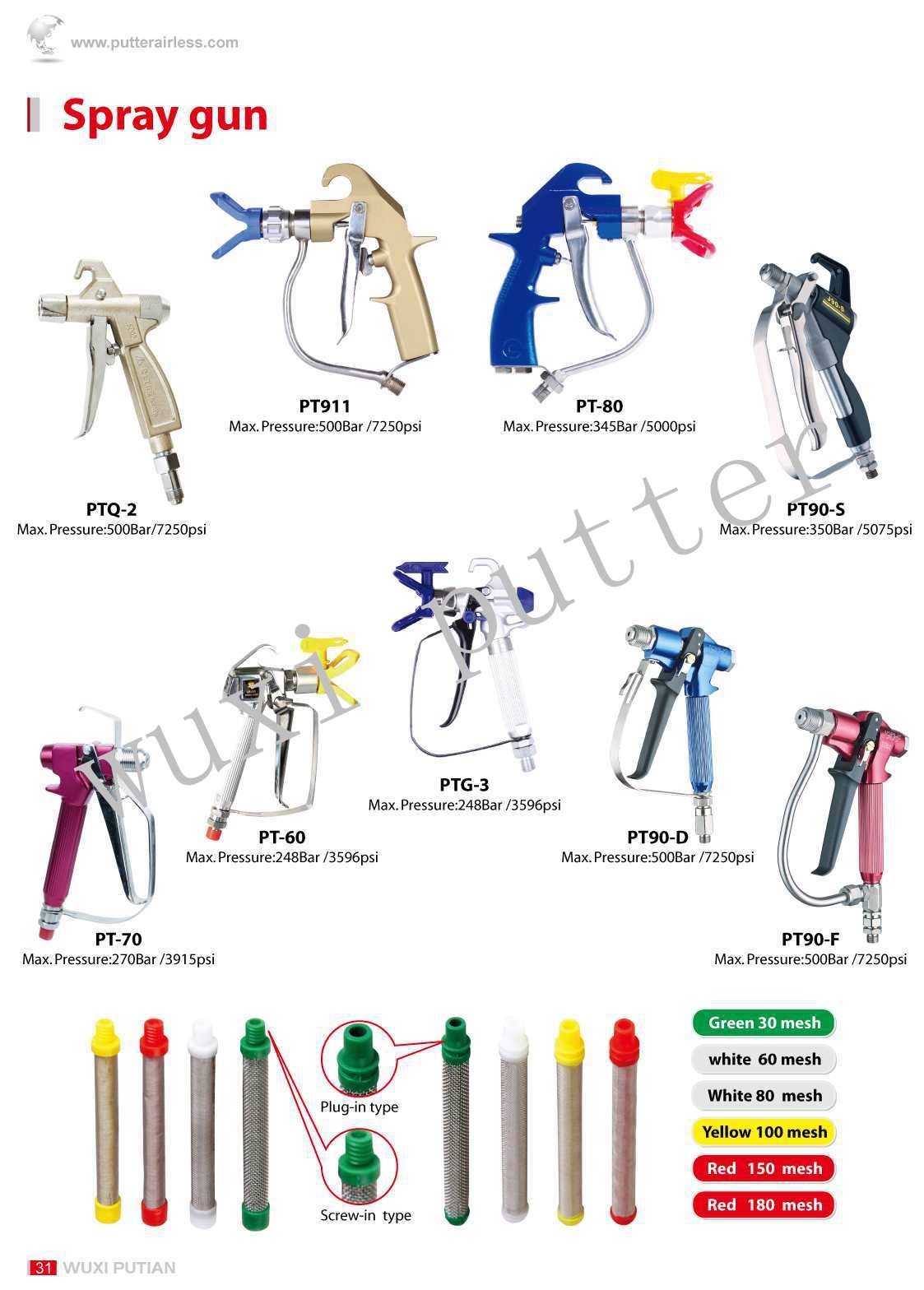 Endurable Airless Paint Sprayer Gun For Latex Paint 345Bar 500psi Texture Spray Gun