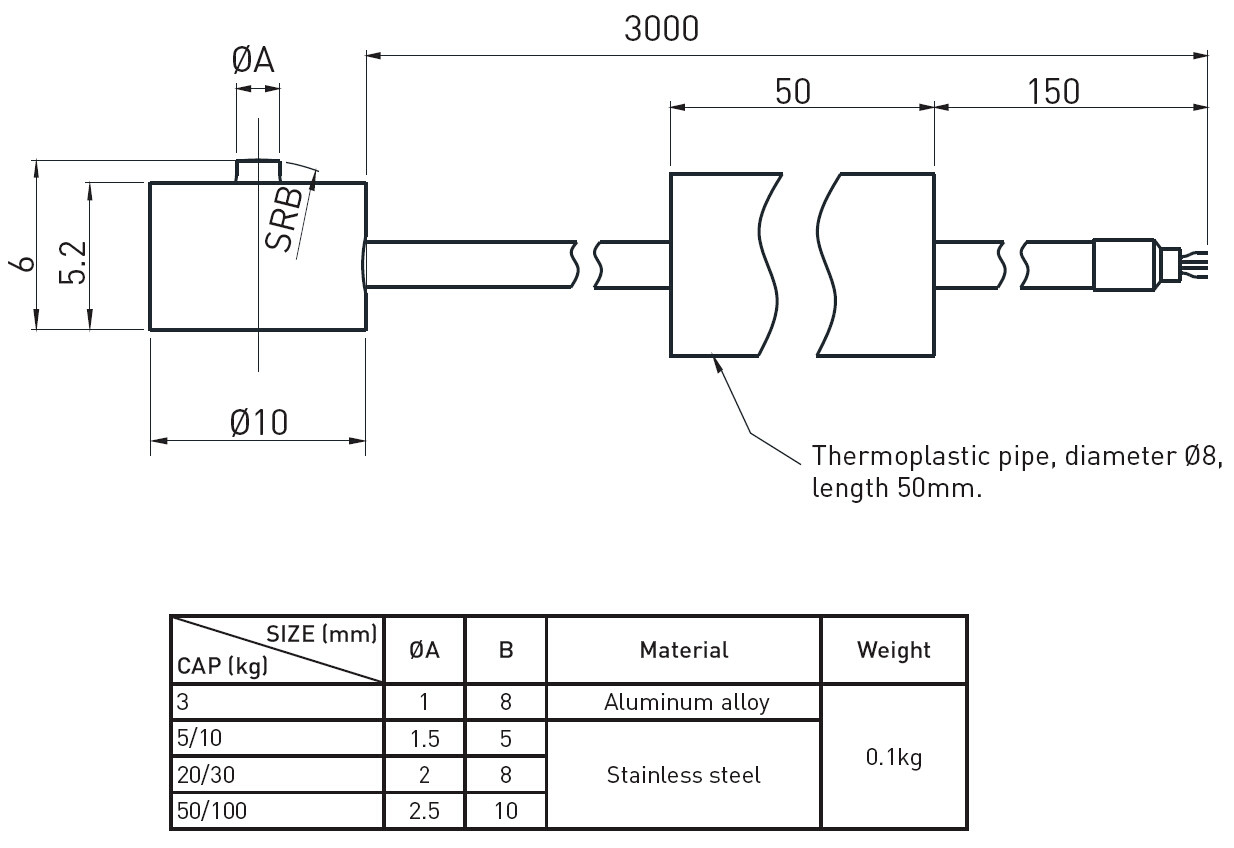 High Capacity Pancake Compression Micro Load Cell 20kg 50kg 100kg