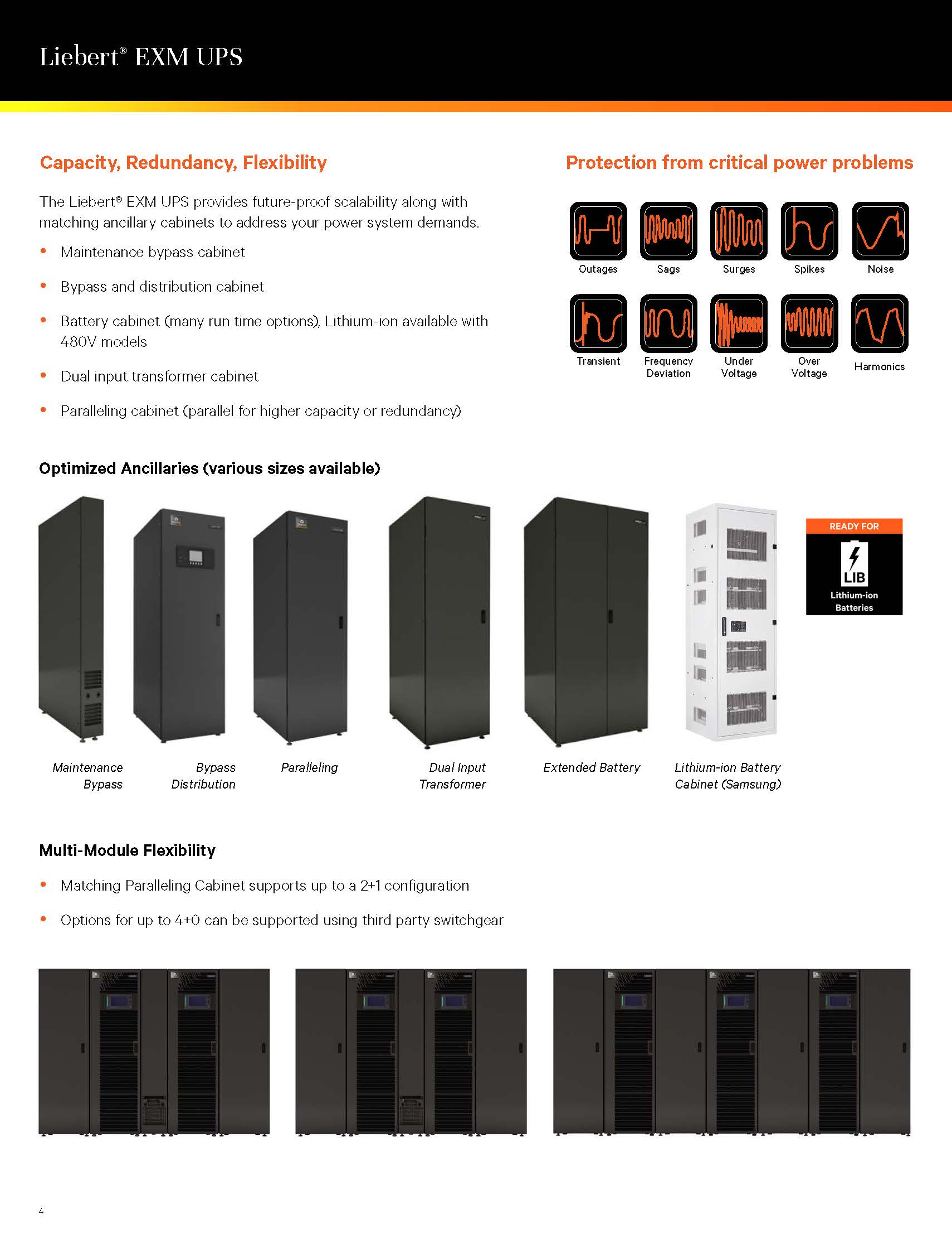 Vertiv Liebert EXM2 100KVA 120KVA 160KVA 200KVA 250KVA Three Phase UPS For Telecommunications