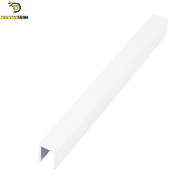 Flat Decorative 6063 Aluminum U Channel , Tile To Wall Transition Trim 8×10mm