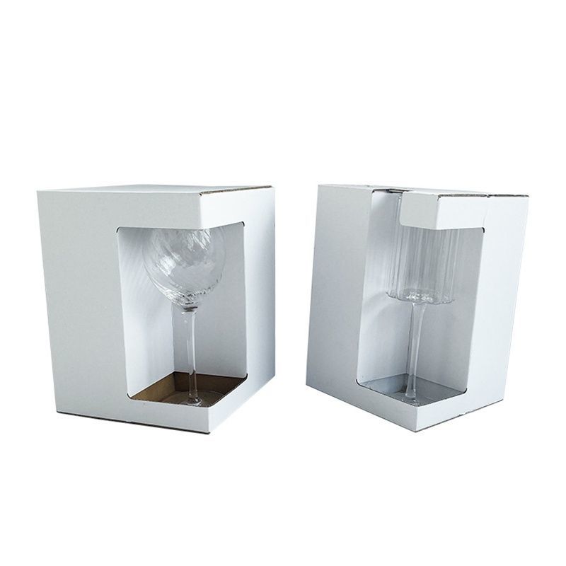 Customized Printing Kraft Paper Brown White Packaging Fashion Packing Cardboard Corrugated Display Case Gift Carton Box for Champagne Glass Mug