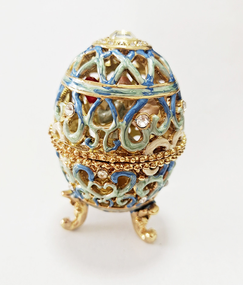 Vintage Style Hand Painted Easter Egg Jewerly Trinket Box Love Angel Jewelry Box Faberge Egg Jewerly Trinket Box