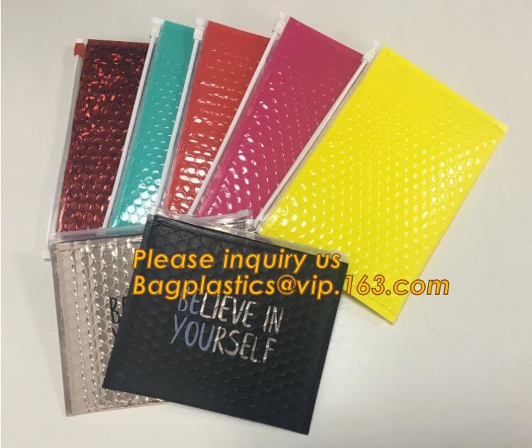 Cosmetic Slider Zip lockkk Bubble Bags Bubble Slide Pouch,Zip lockkk esd bubble bag bubble packaging wrap cosmetic pouch slide