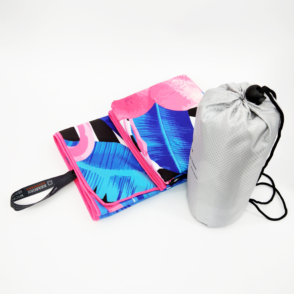 Custom Microfiber Outdoor Beach Towel with QUICK-DRY Absorbency and Printed Design