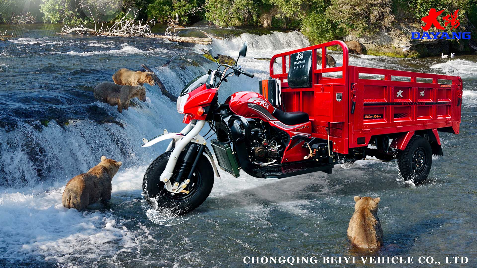 DAYANG Cargo Tricycle with Rear Axle Floating Booster King Three Wheels Motorcycle