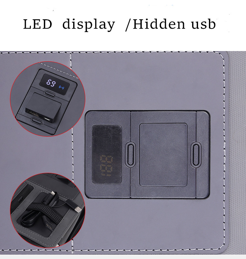 Waterproof A4 Leather Portfolio Case , Handheld Leather File Folder With Zipper