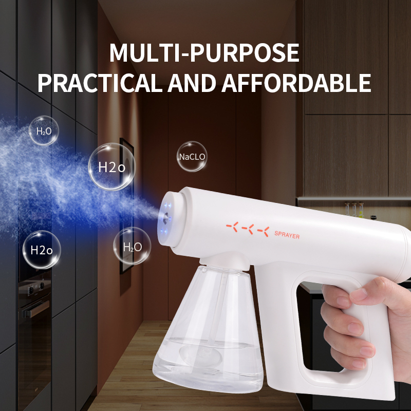 Rechargeable Wireless nano disinfection Blue Light Atomizer Wireless Sprayer Machine Cordless Spray Disinfection Gun