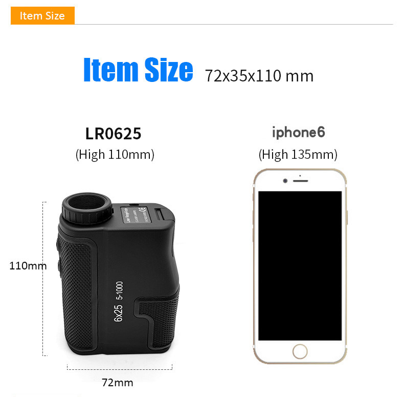 6x25 1000m Golf Distance Laser Rangefinder For Shooting