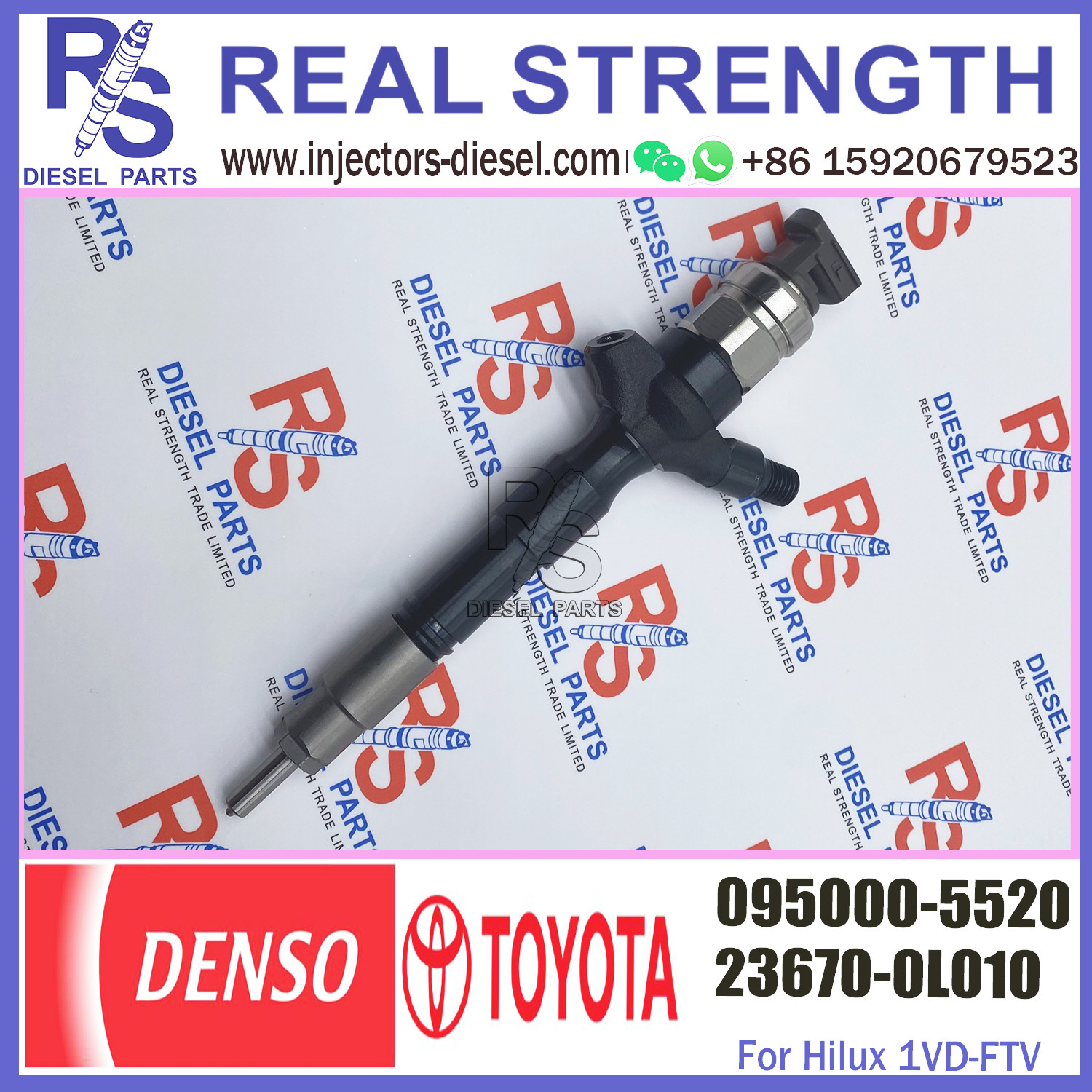 Diesel Common Rail Fuel Injector 095000-5520 For TOYO-TA HILUX 2KD-FTV 23670-0L010