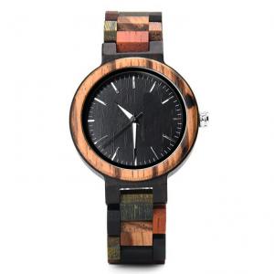 China Colorful Wooden Strap Watch Natural Wood Case Back , Laser Engraved on sale