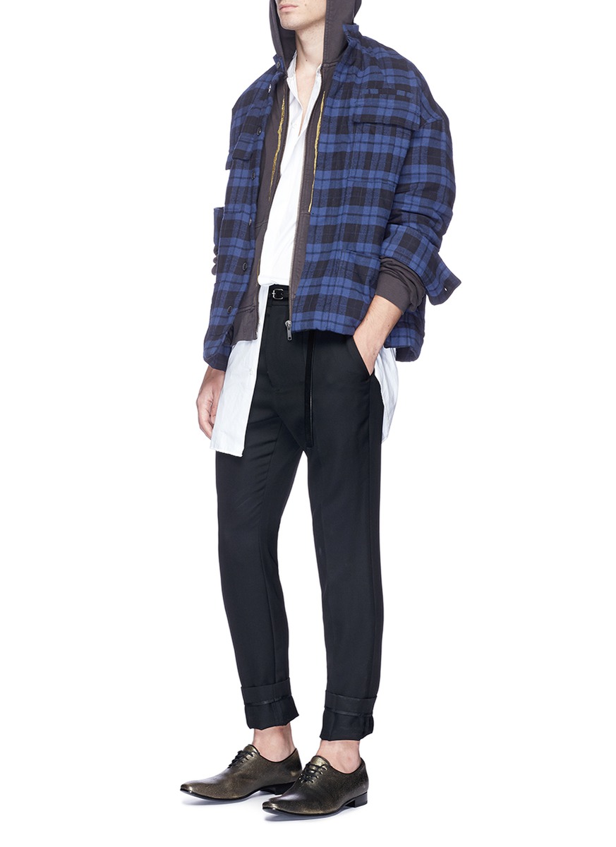 Leisure Style Plaid Shirt Flannel Jacket