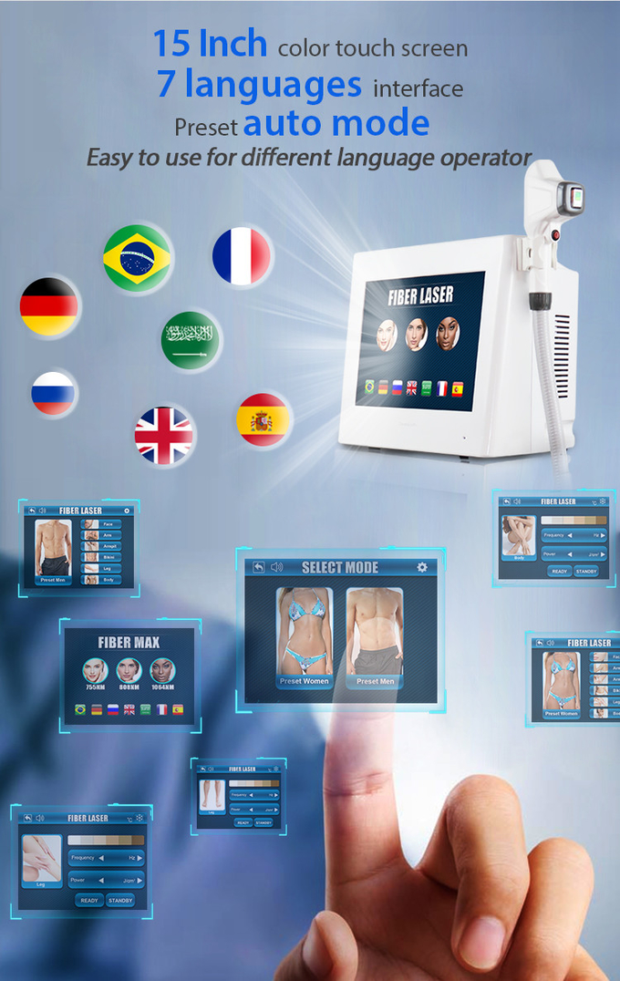 Professional 15 Inch Color Touch Screen Hair Removal Laser Machine For Smooth And Hair-Free Skin