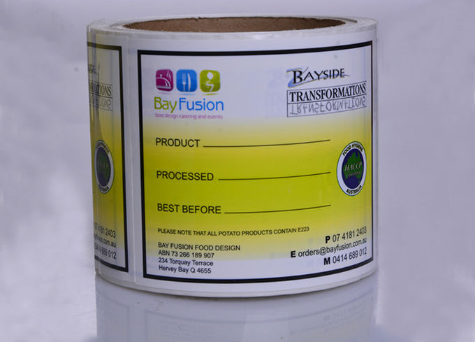 Printing custom waterproof food grade self adhesive paper labels