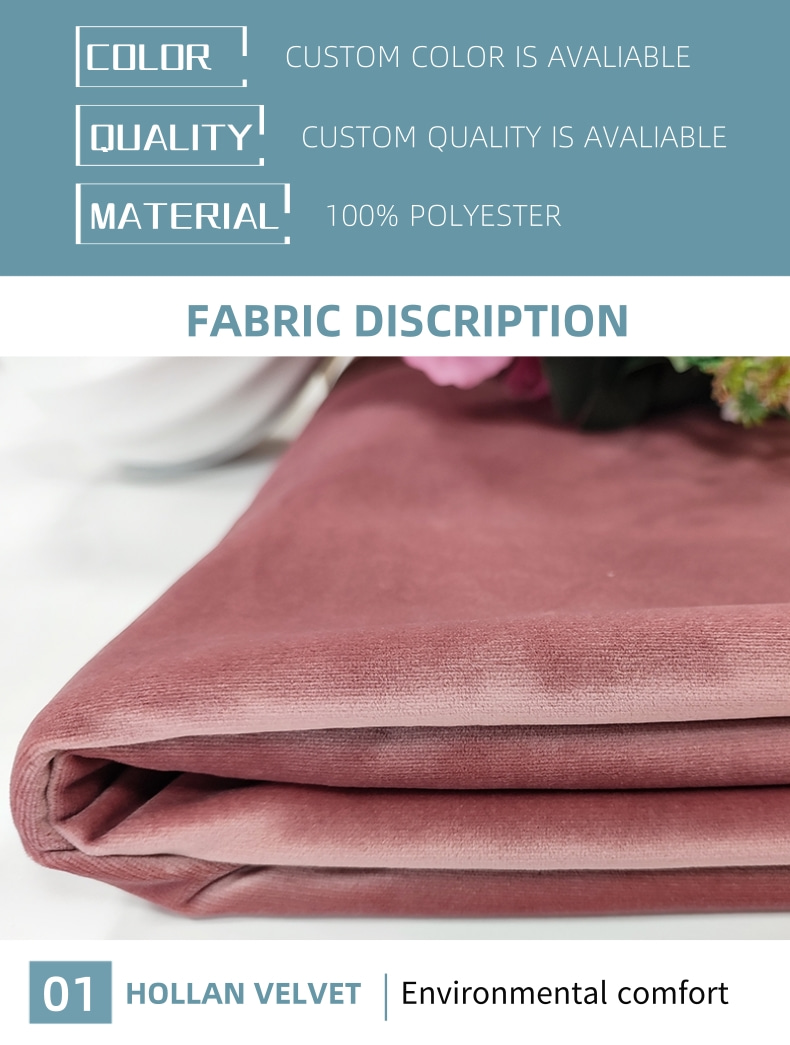Knitted Holland Velvet Fabric 100% Polyester 250gsm 150D