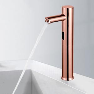 China OEM Induction Sensor Sink Bathroom Faucet Tap Automatic Single Cooling Rose Gold on sale
